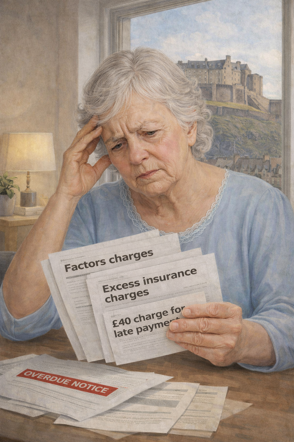 Homeowner looking at billing paperwork for disputed costs.